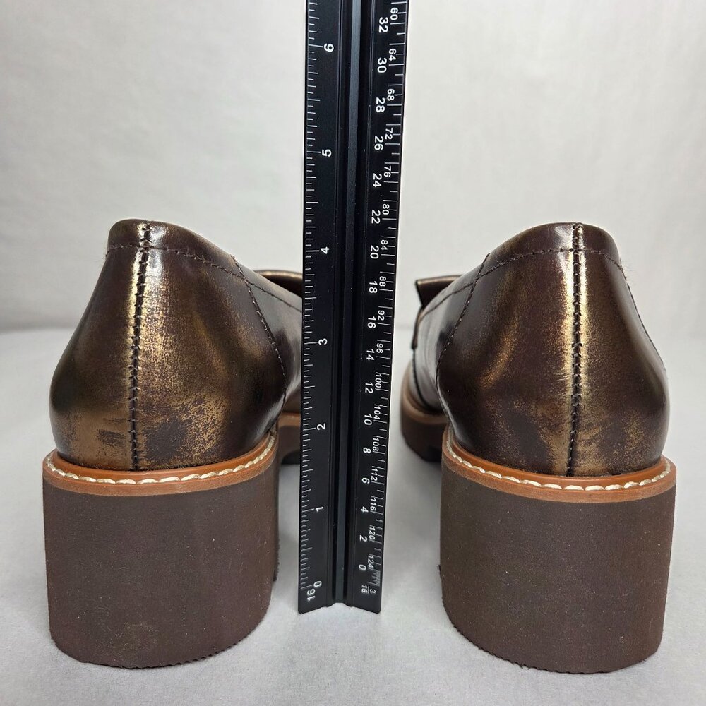 NWT Naturalizer Desmond Kiltie Bronze Lug Sole Leather Loafers - Picture 3 of 8